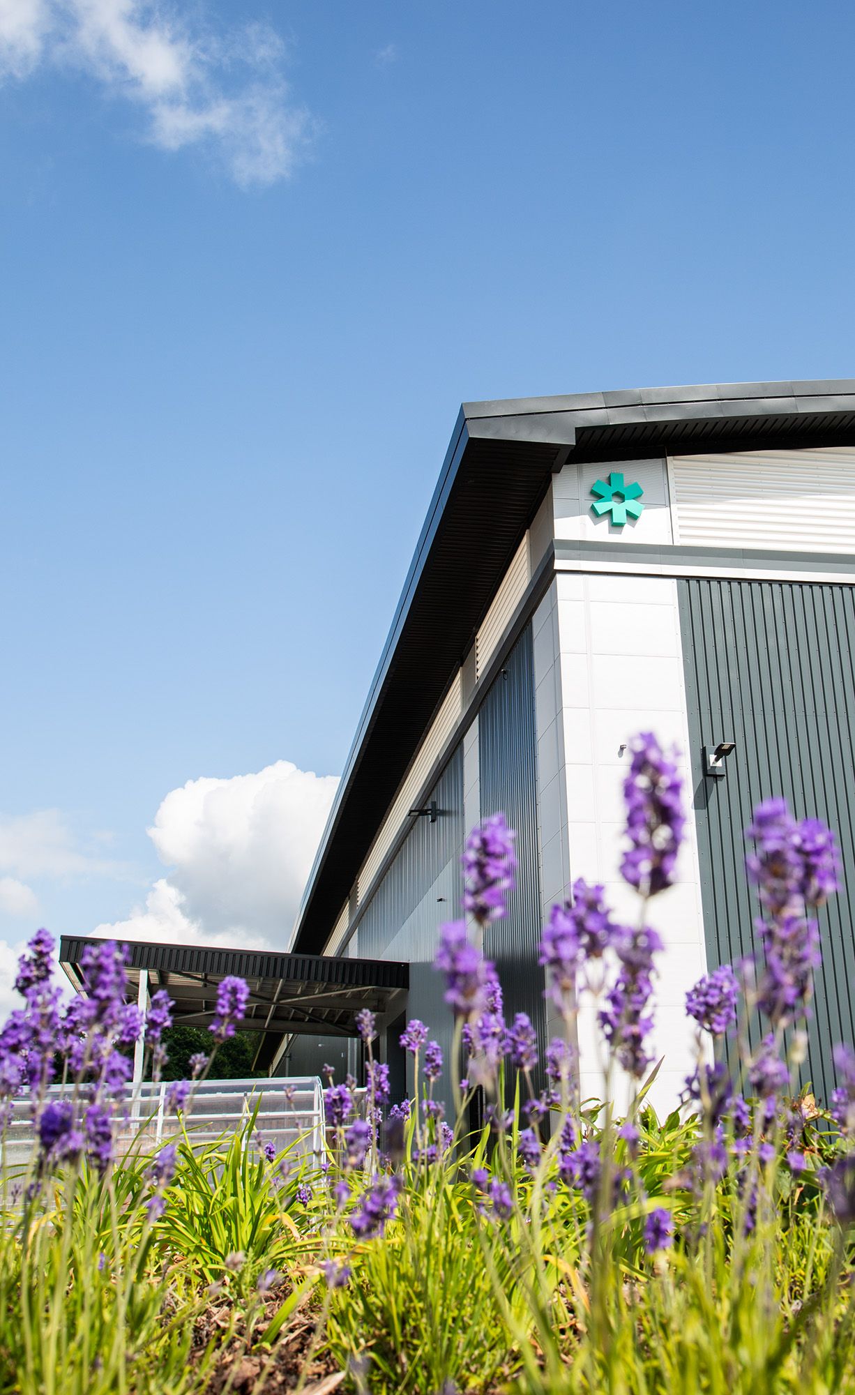 TanRo building with lavender planting at Fairham